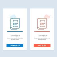 Book Bundle Layout Report  Blue and Red Download and Buy Now web Widget Card Template vector