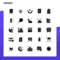25 conjunto de iconos de ramadán plantilla de ilustración de vector de icono de glifo sólido para ideas web y móviles para empresa comercial