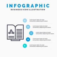 Medical Test Report Book Line icon with 5 steps presentation infographics Background vector