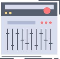 Control controller midi studio sound Flat Color Icon Vector