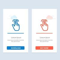 Gestures Hand Mobile Touch Tab  Blue and Red Download and Buy Now web Widget Card Template vector