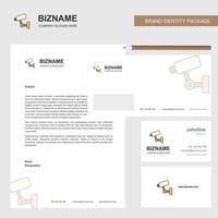 CCTV Business Letterhead Envelope and visiting Card Design vector template