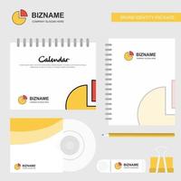 Pie chart Logo Calendar Template CD Cover Diary and USB Brand Stationary Package Design Vector Template