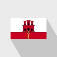 Gibraltar flag Long Shadow design vector