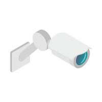 Surveillance camera icon, isometric 3d style vector