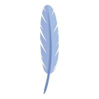 Bright feather icon, cartoon style vector