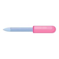 Pink pedicure file icon, cartoon style vector