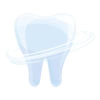 White tooth icon, cartoon style vector