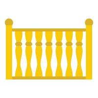 Fence with column icon, flat style. vector