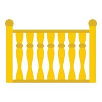 Fence with column icon, flat style. vector