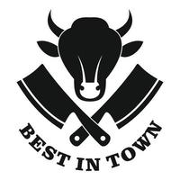 el mejor logotipo de carne de la ciudad, estilo simple vector
