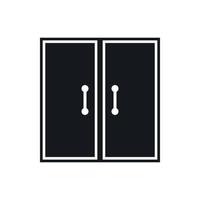 Two glass doors icon, simple style vector