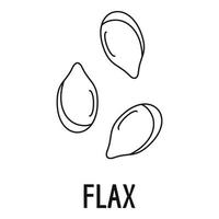 Flax icon, outline style vector