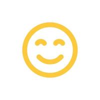 Smile icon, happy face, smiling emoji, yellow sticker. Vector flat illustration isolated on white.