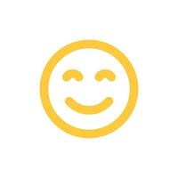 Smile icon, happy face, smiling emoji, yellow sticker. Vector flat illustration isolated on white.