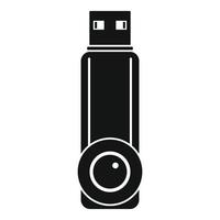 Plastic flash drive icon, simple style vector