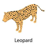 icono de leopardo, estilo isométrico vector