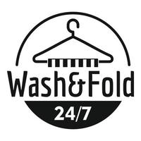 Wash and fold laundry logo, simple style vector