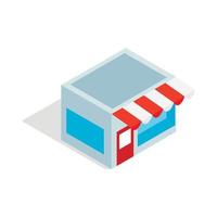 icono de tienda, estilo 3d isométrico vector