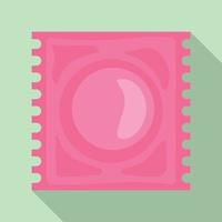 Latex condom icon, flat style vector