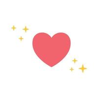 Heart icon with glitter. Vector illustration in flat style. Shining heart.