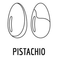 Pistachio icon, outline style vector