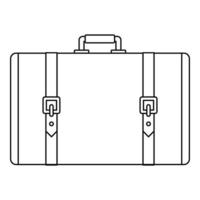 Retro suitcase icon, outline style vector