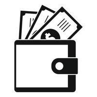 Wallet icon, simple style vector