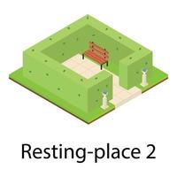 Resting place icon, isometric style vector