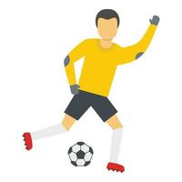 Running goalkeeper icon, flat style vector