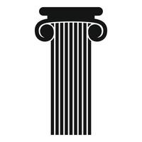 Roman column icon, simple style. vector