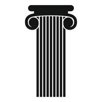 Roman column icon, simple style. vector