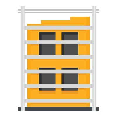 Building structure icon, flat style