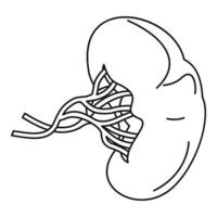 Sick spleen icon, outline style vector