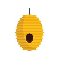 árbol, abeja, casa, icono, plano, estilo vector