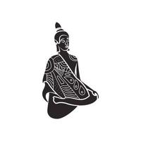 Buddha statue icon, simple style vector