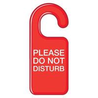 Do not disturb red sign icon, cartoon style vector