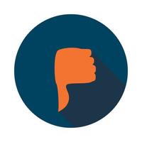Hand with thumb down icon, flat style vector