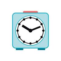 Light blue alarm clock icon, flat style vector