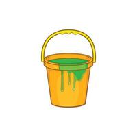 Bucket of paint icon, cartoon style vector
