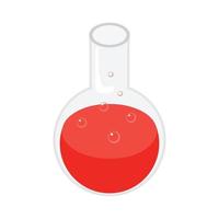 Red potion icon, isometric style vector