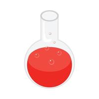 Red potion icon, isometric style vector