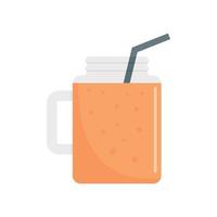 Peach smoothie icon, flat style vector