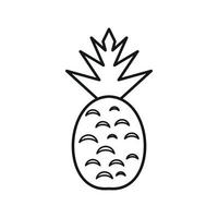 Pineapple icon, outline style vector