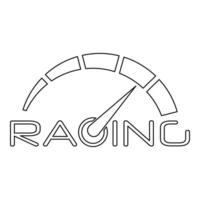 Racing speedometer logo, outline style vector