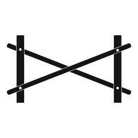 Fence of two rod icon, simple style. vector