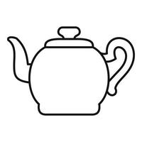 Teapot with cap icon, outline style vector