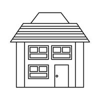 Two storey house icon, outline style vector