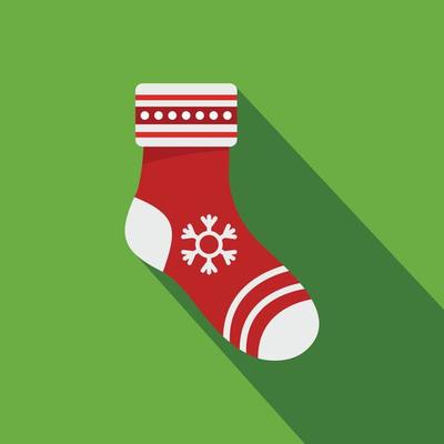 Christmas sock icon, flat style