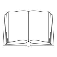Opened book icon, outline style. vector
